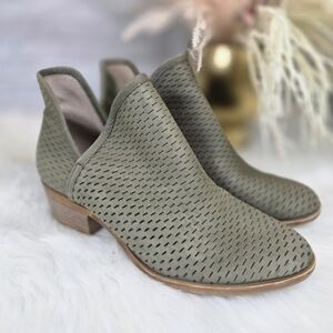 Lucky Brand Baley ankle booties in olive green suede